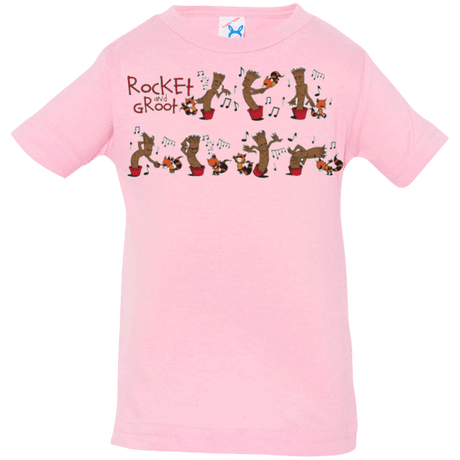 T-Shirts Pink / 6 Months Rocket and Groot Infant PremiumT-Shirt
