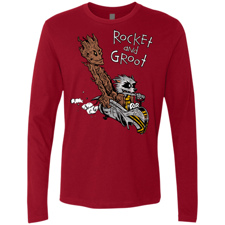 T-Shirts Cardinal / Small Rocket and Groot Men's Premium Long Sleeve