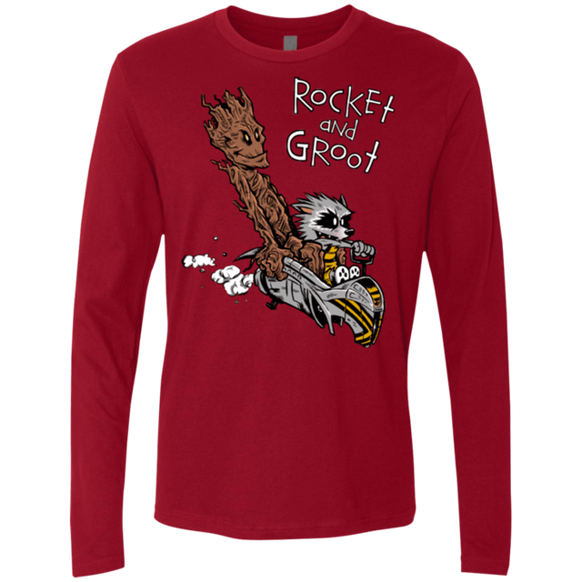 T-Shirts Cardinal / Small Rocket and Groot Men's Premium Long Sleeve