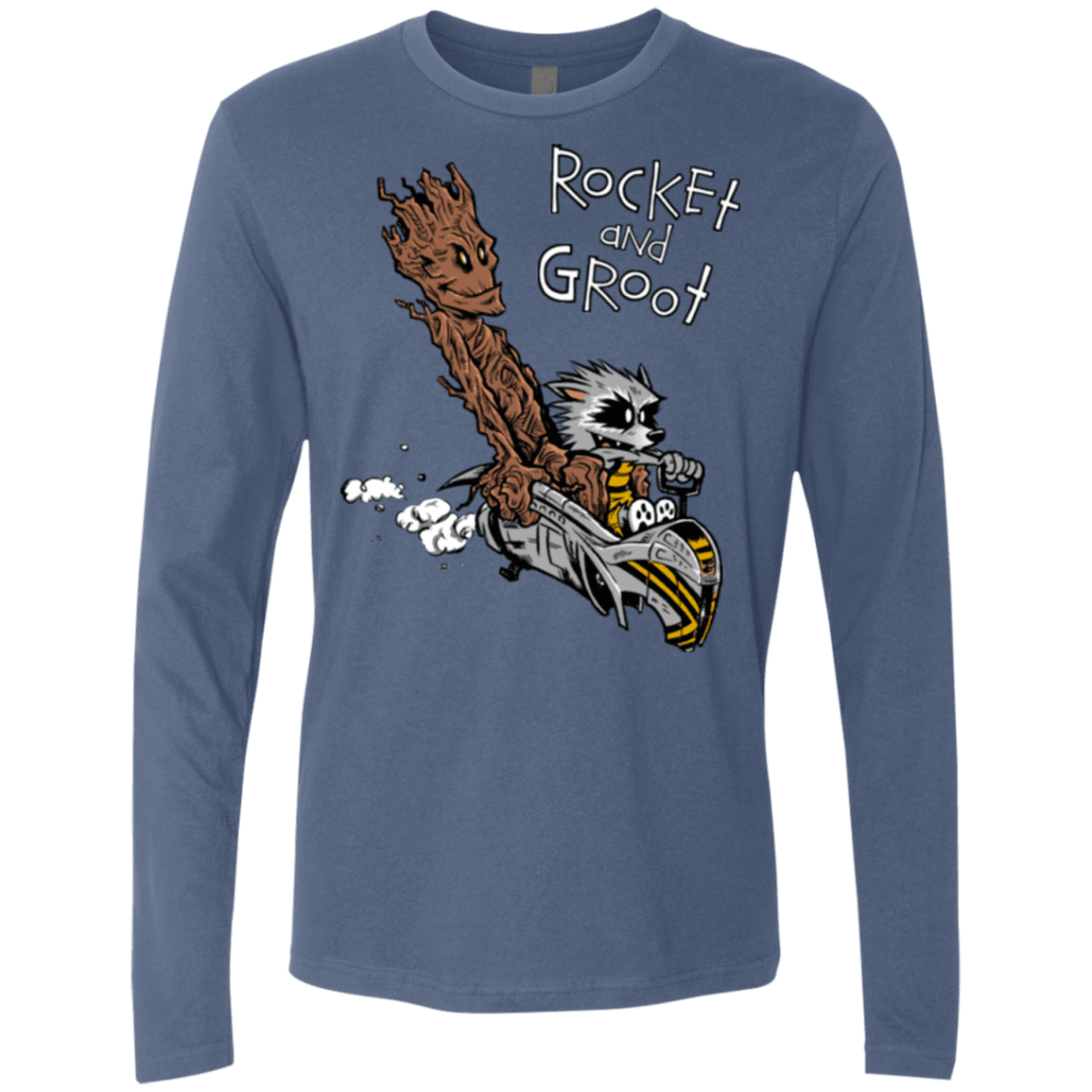 T-Shirts Indigo / Small Rocket and Groot Men's Premium Long Sleeve