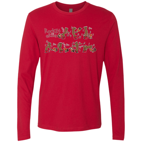 T-Shirts Red / Small Rocket and Groot Men's Premium Long Sleeve