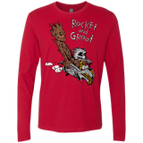 T-Shirts Red / Small Rocket and Groot Men's Premium Long Sleeve