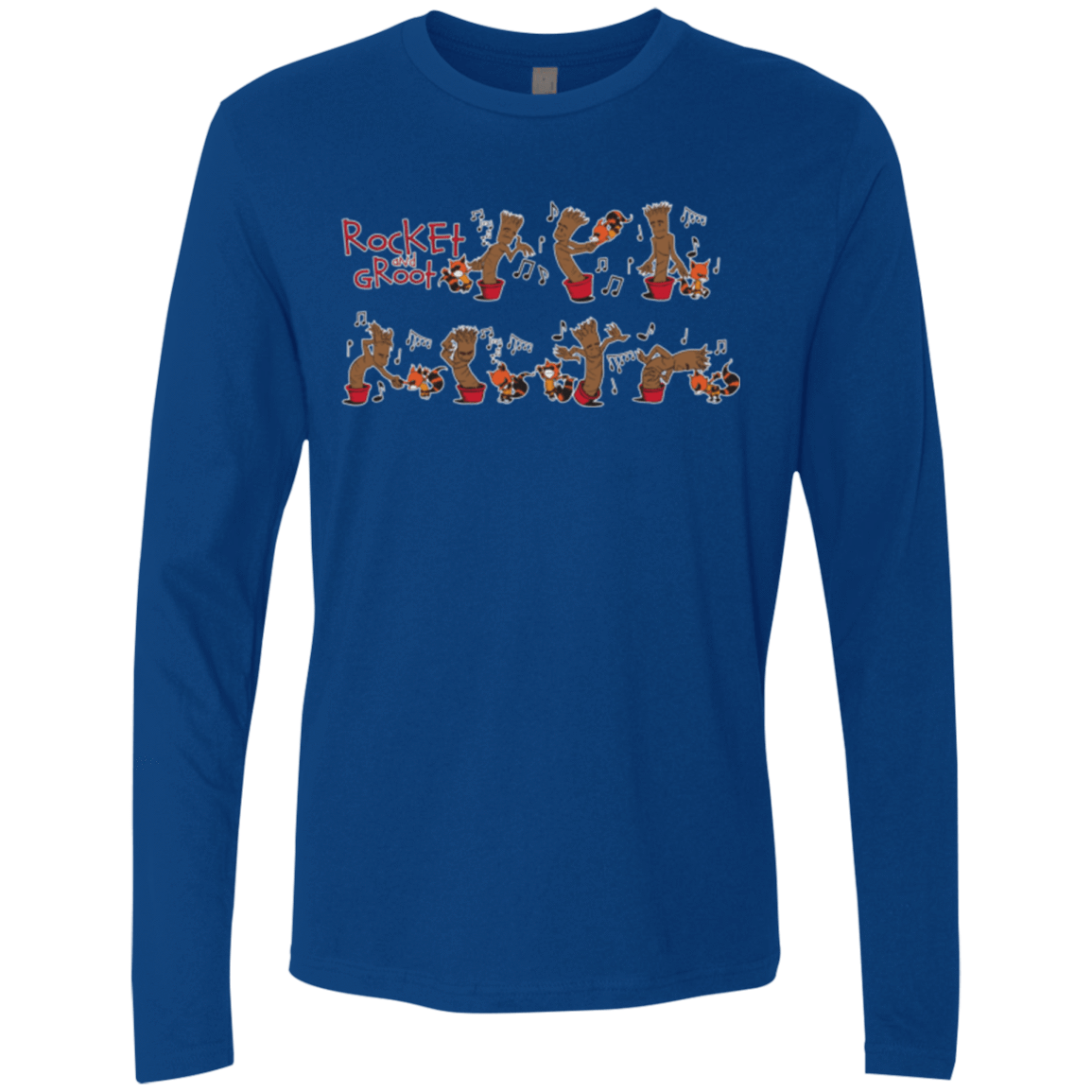 T-Shirts Royal / Small Rocket and Groot Men's Premium Long Sleeve