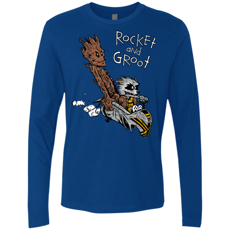 T-Shirts Royal / Small Rocket and Groot Men's Premium Long Sleeve