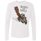 T-Shirts White / Small Rocket and Groot Men's Premium Long Sleeve