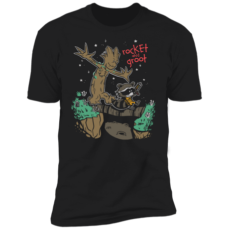 T-Shirts Black / X-Small Rocket and Groot Men's Premium T-Shirt