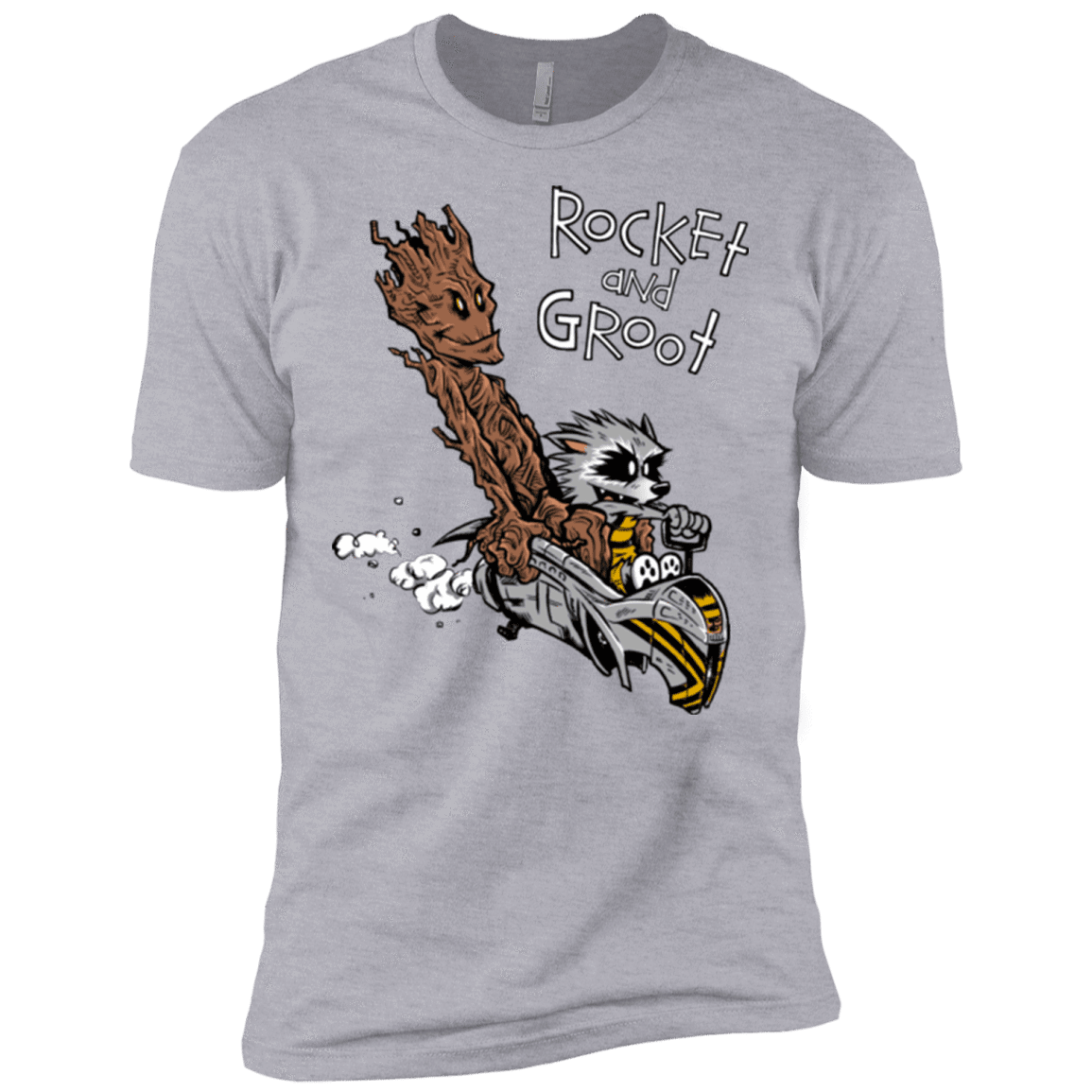 T-Shirts Heather Grey / X-Small Rocket and Groot Men's Premium T-Shirt
