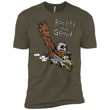 T-Shirts Military Green / X-Small Rocket and Groot Men's Premium T-Shirt