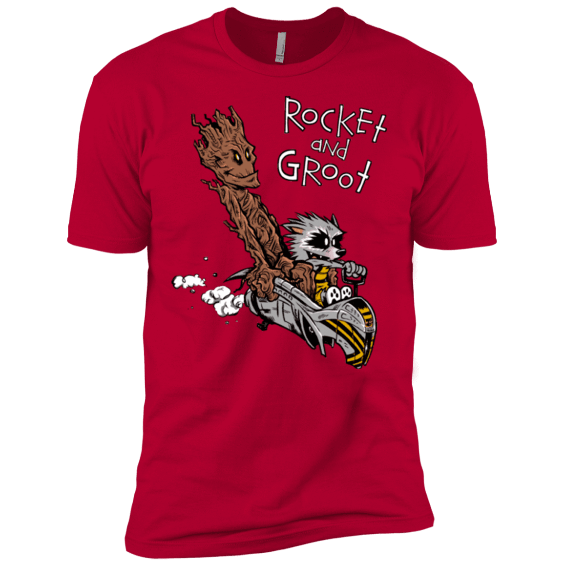 T-Shirts Red / X-Small Rocket and Groot Men's Premium T-Shirt