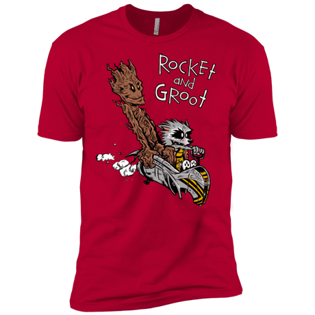 T-Shirts Red / X-Small Rocket and Groot Men's Premium T-Shirt