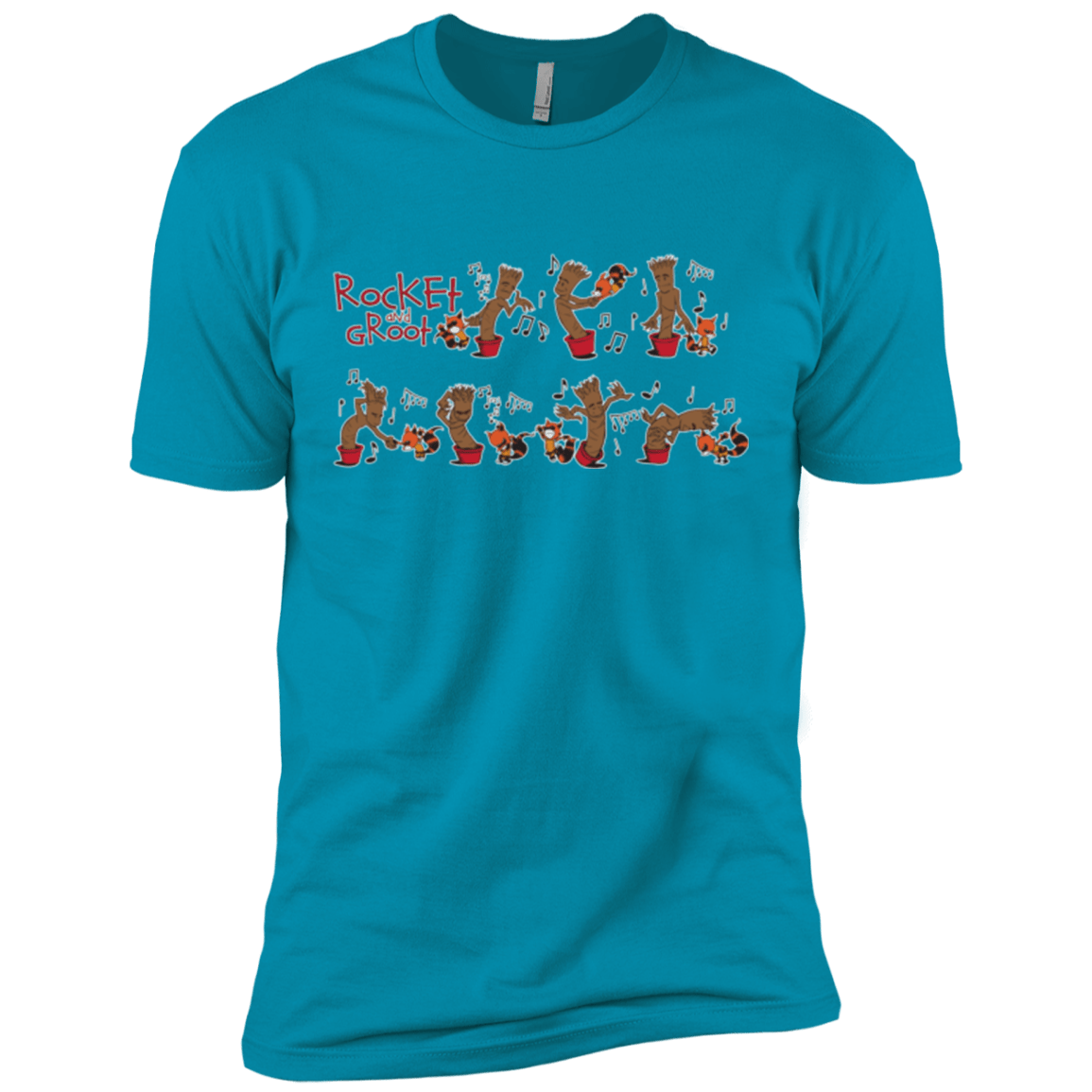 T-Shirts Turquoise / X-Small Rocket and Groot Men's Premium T-Shirt