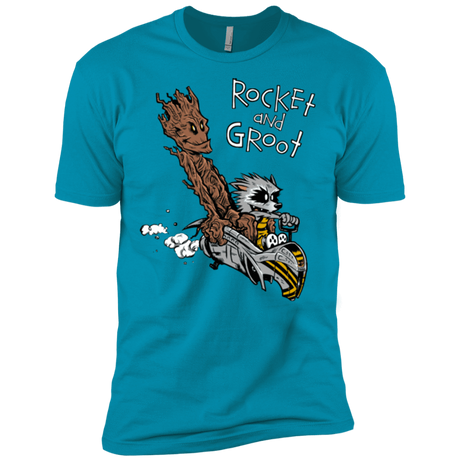 T-Shirts Turquoise / X-Small Rocket and Groot Men's Premium T-Shirt