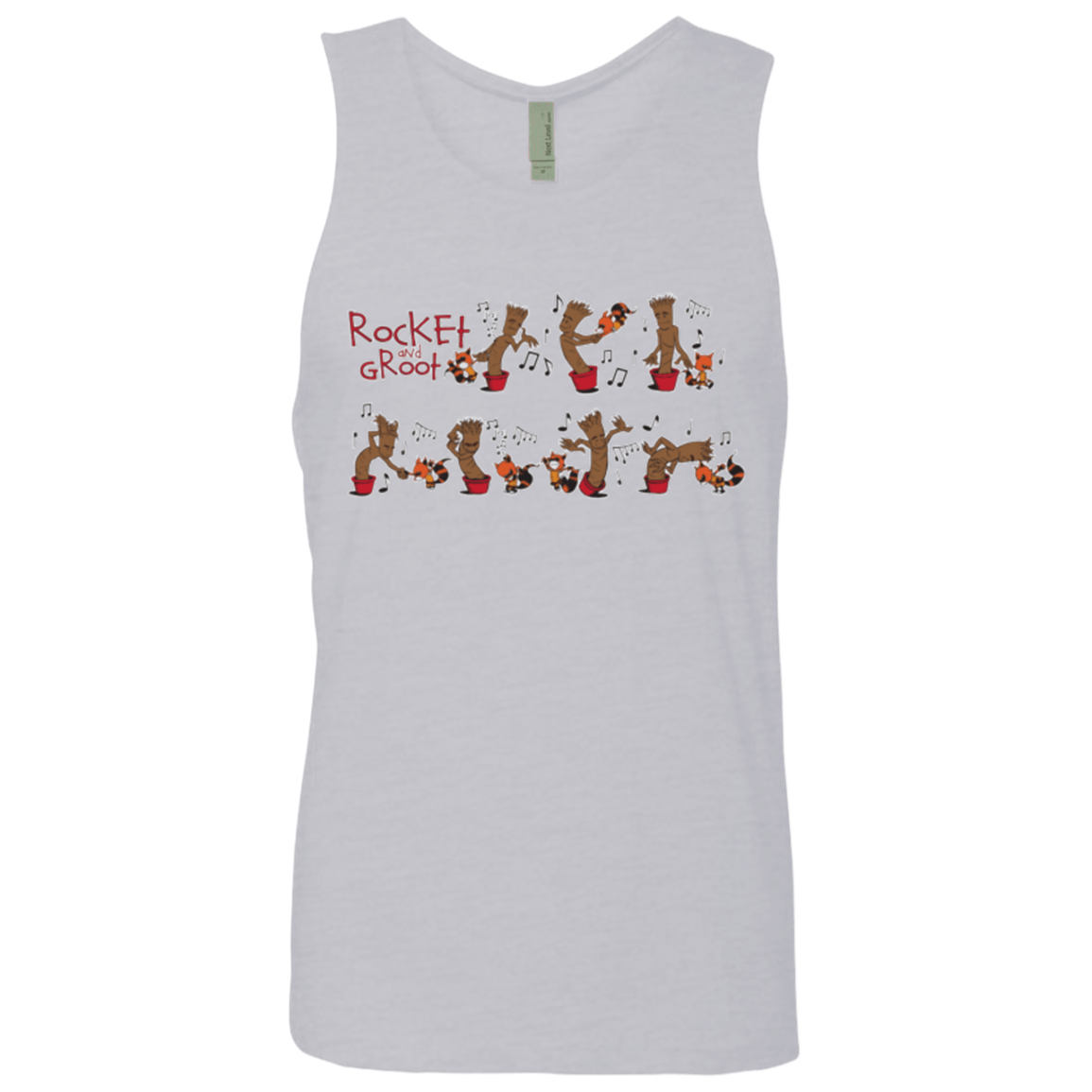 T-Shirts Heather Grey / Small Rocket and Groot Men's Premium Tank Top