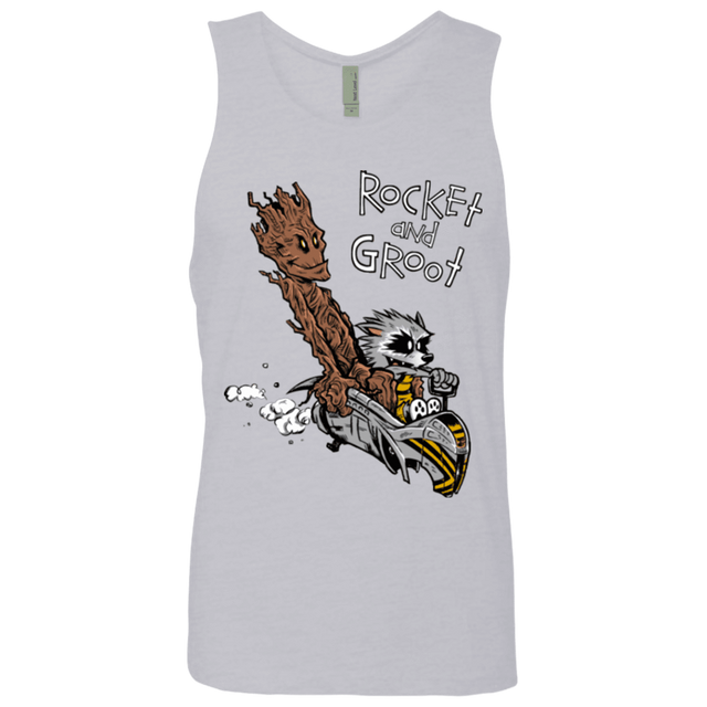 T-Shirts Heather Grey / Small Rocket and Groot Men's Premium Tank Top