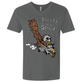 T-Shirts Heavy Metal / X-Small Rocket and Groot Men's Premium V-Neck