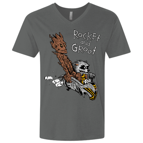 T-Shirts Heavy Metal / X-Small Rocket and Groot Men's Premium V-Neck
