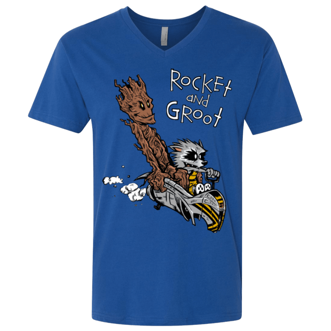 T-Shirts Royal / X-Small Rocket and Groot Men's Premium V-Neck