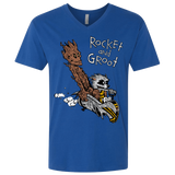 T-Shirts Royal / X-Small Rocket and Groot Men's Premium V-Neck