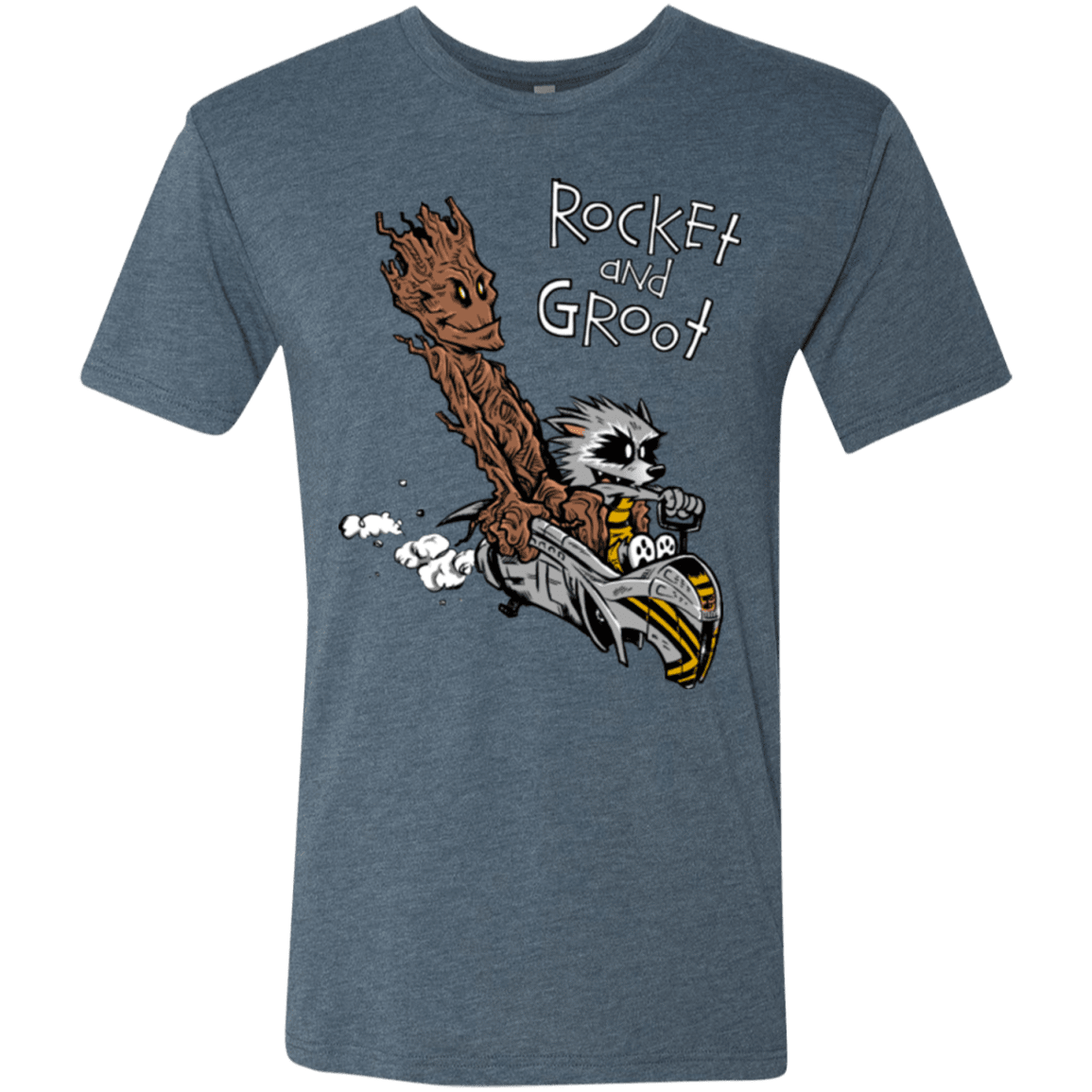T-Shirts Indigo / Small Rocket and Groot Men's Triblend T-Shirt
