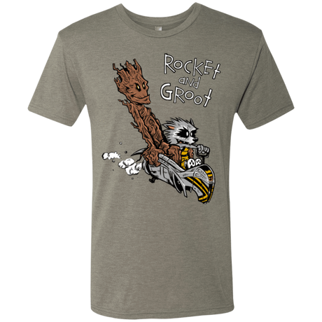 T-Shirts Venetian Grey / Small Rocket and Groot Men's Triblend T-Shirt