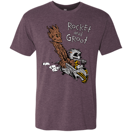 T-Shirts Vintage Purple / Small Rocket and Groot Men's Triblend T-Shirt