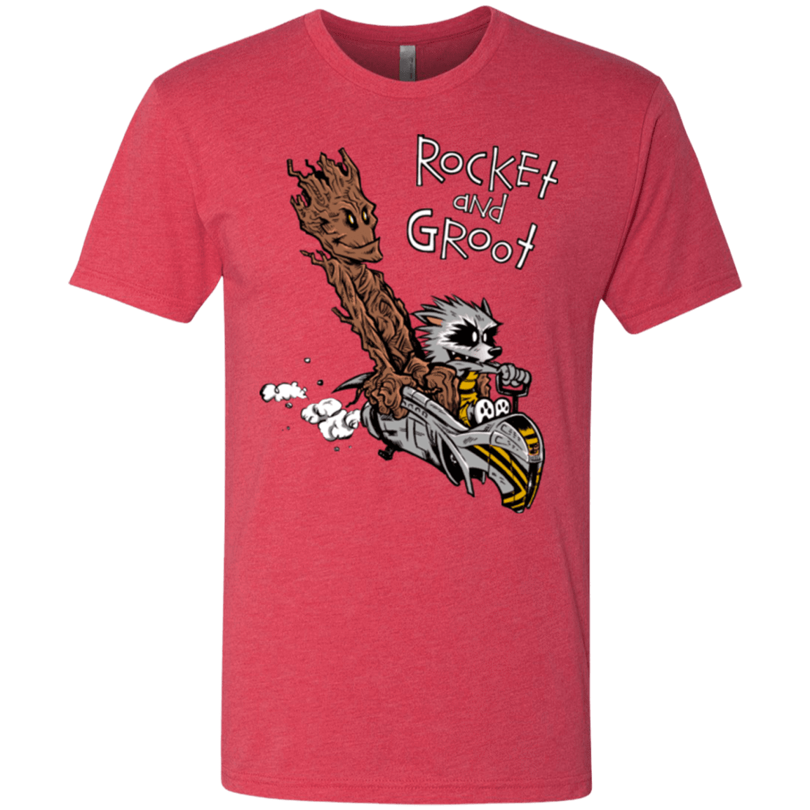 T-Shirts Vintage Red / Small Rocket and Groot Men's Triblend T-Shirt