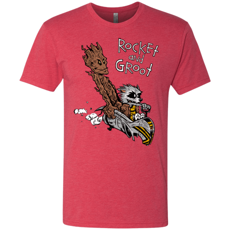 T-Shirts Vintage Red / Small Rocket and Groot Men's Triblend T-Shirt