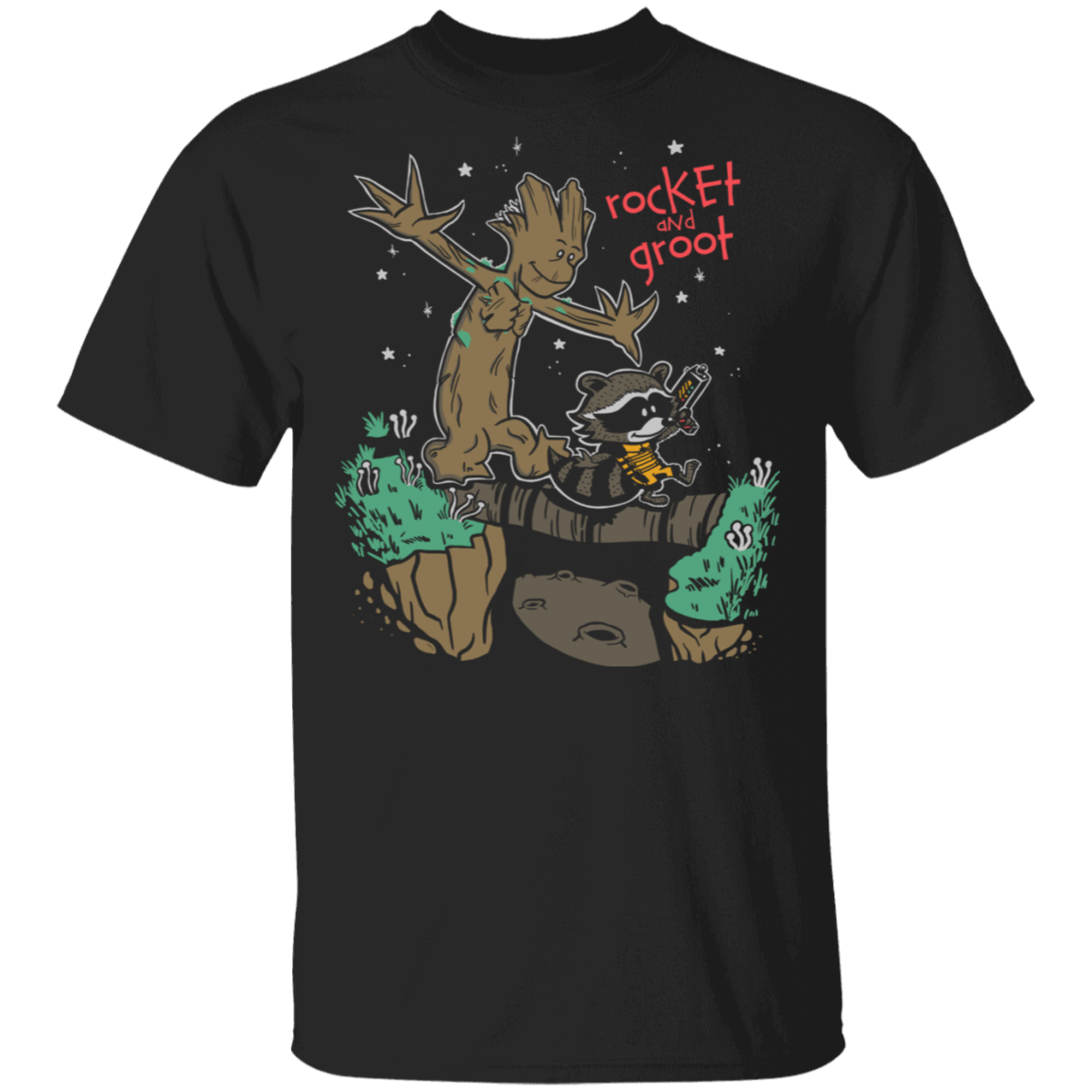 T-Shirts Black / S Rocket and Groot T-Shirt