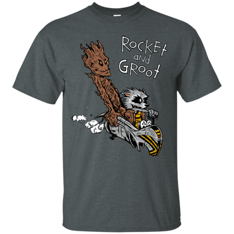 T-Shirts Dark Heather / Small Rocket and Groot T-Shirt