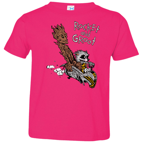 T-Shirts Hot Pink / 2T Rocket and Groot Toddler Premium T-Shirt