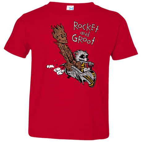 T-Shirts Red / 2T Rocket and Groot Toddler Premium T-Shirt