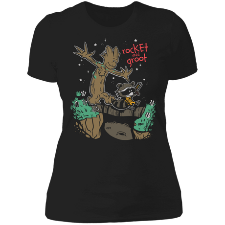 T-Shirts Black / X-Small Rocket and Groot Women's Premium T-Shirt