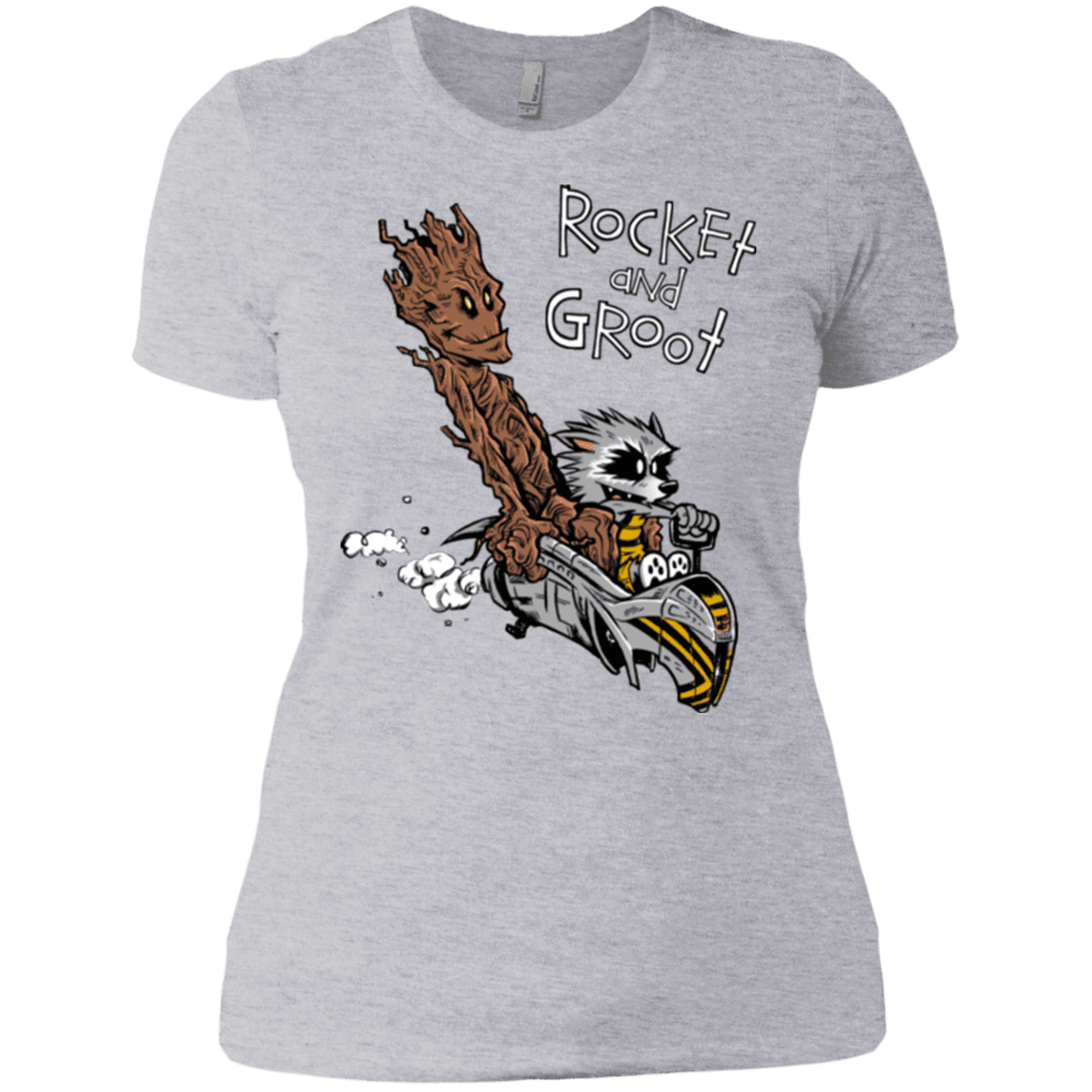 T-Shirts Heather Grey / X-Small Rocket and Groot Women's Premium T-Shirt