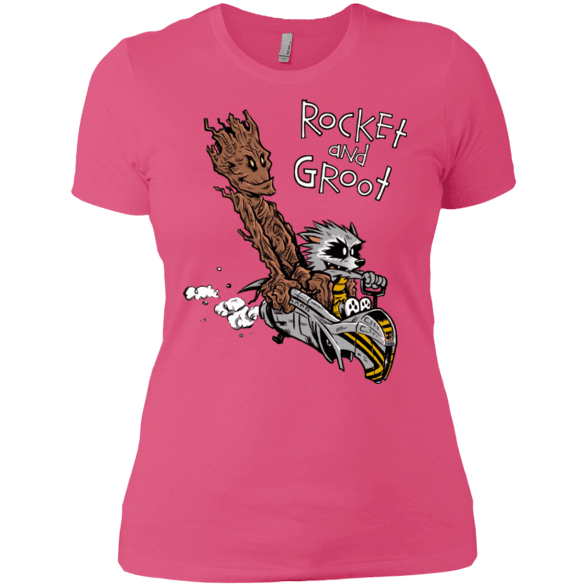 T-Shirts Hot Pink / X-Small Rocket and Groot Women's Premium T-Shirt
