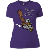 T-Shirts Purple / X-Small Rocket and Groot Women's Premium T-Shirt