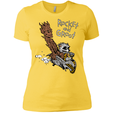 T-Shirts Vibrant Yellow / X-Small Rocket and Groot Women's Premium T-Shirt