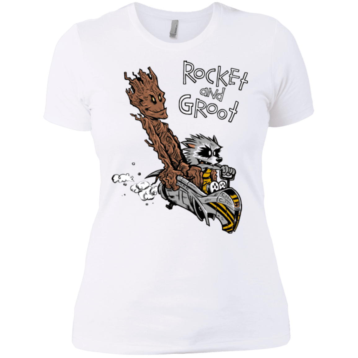 T-Shirts White / X-Small Rocket and Groot Women's Premium T-Shirt