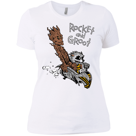 T-Shirts White / X-Small Rocket and Groot Women's Premium T-Shirt