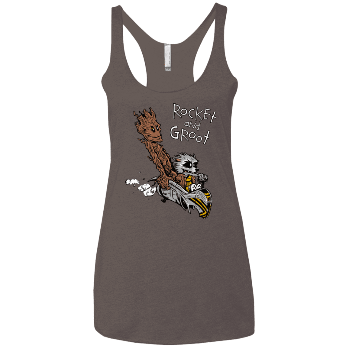T-Shirts Macchiato / X-Small Rocket and Groot Women's Triblend Racerback Tank