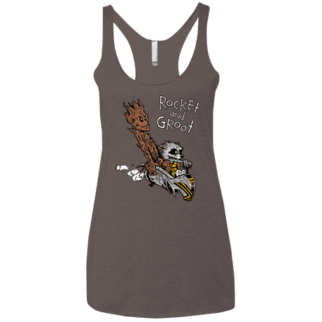 T-Shirts Macchiato / X-Small Rocket and Groot Women's Triblend Racerback Tank