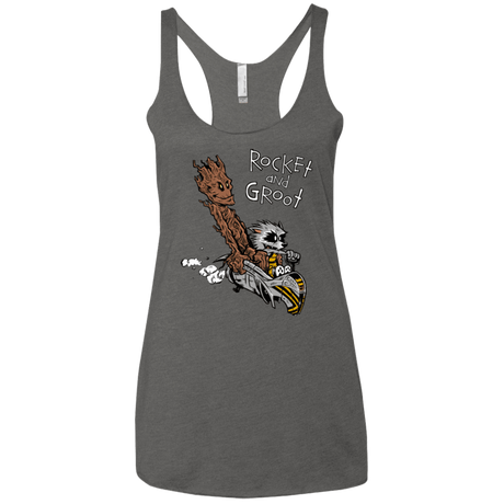 T-Shirts Premium Heather / X-Small Rocket and Groot Women's Triblend Racerback Tank