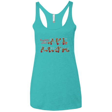 T-Shirts Tahiti Blue / X-Small Rocket and Groot Women's Triblend Racerback Tank