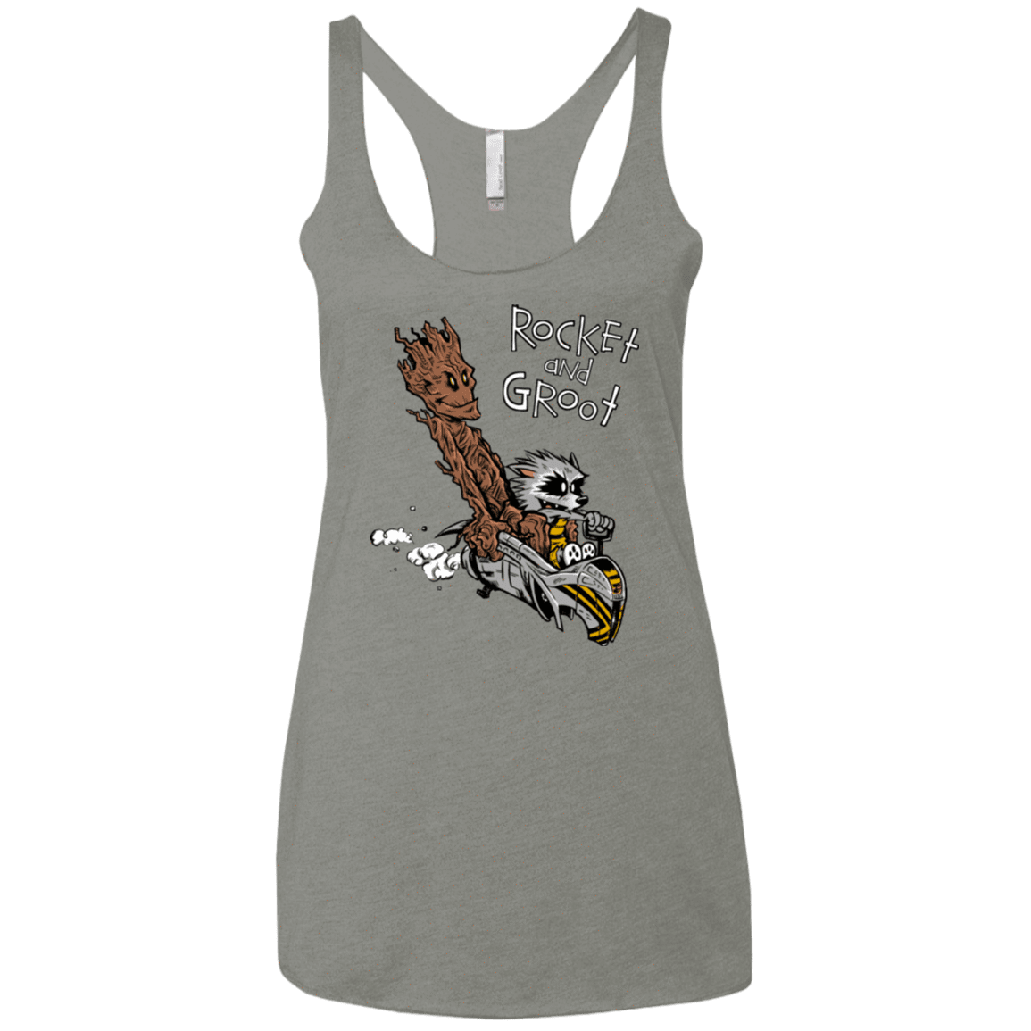 T-Shirts Venetian Grey / X-Small Rocket and Groot Women's Triblend Racerback Tank