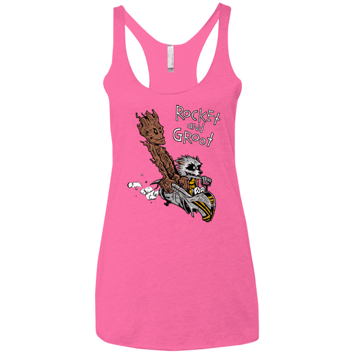 T-Shirts Vintage Pink / X-Small Rocket and Groot Women's Triblend Racerback Tank