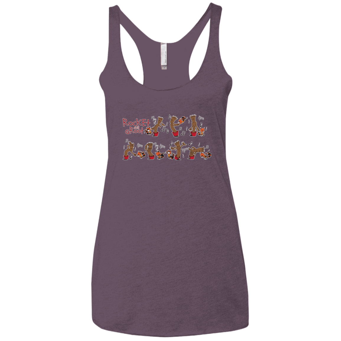 T-Shirts Vintage Purple / X-Small Rocket and Groot Women's Triblend Racerback Tank