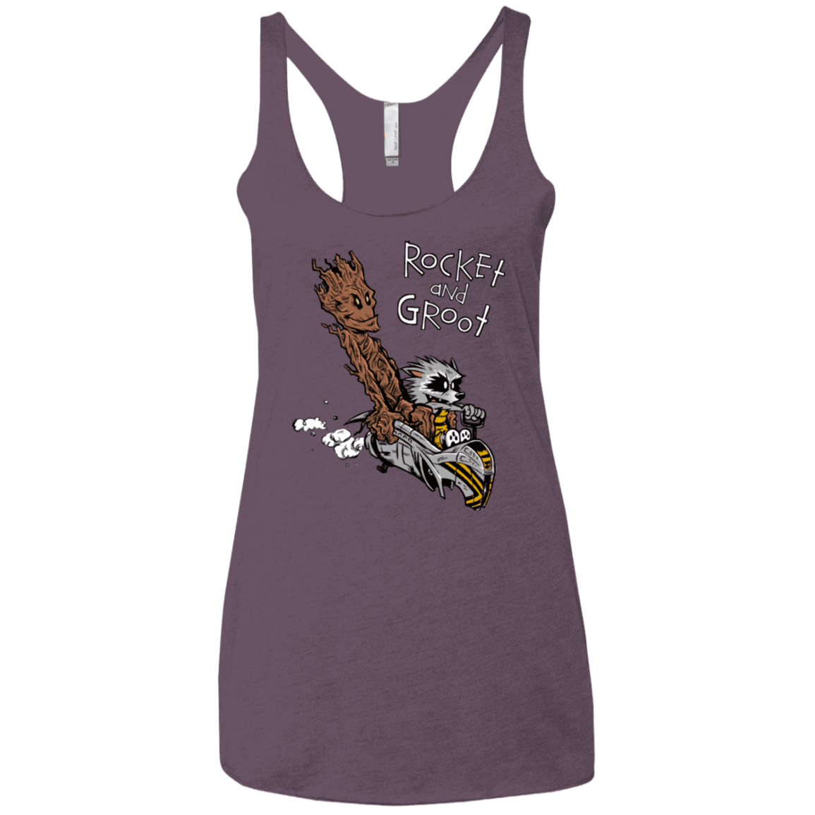 T-Shirts Vintage Purple / X-Small Rocket and Groot Women's Triblend Racerback Tank