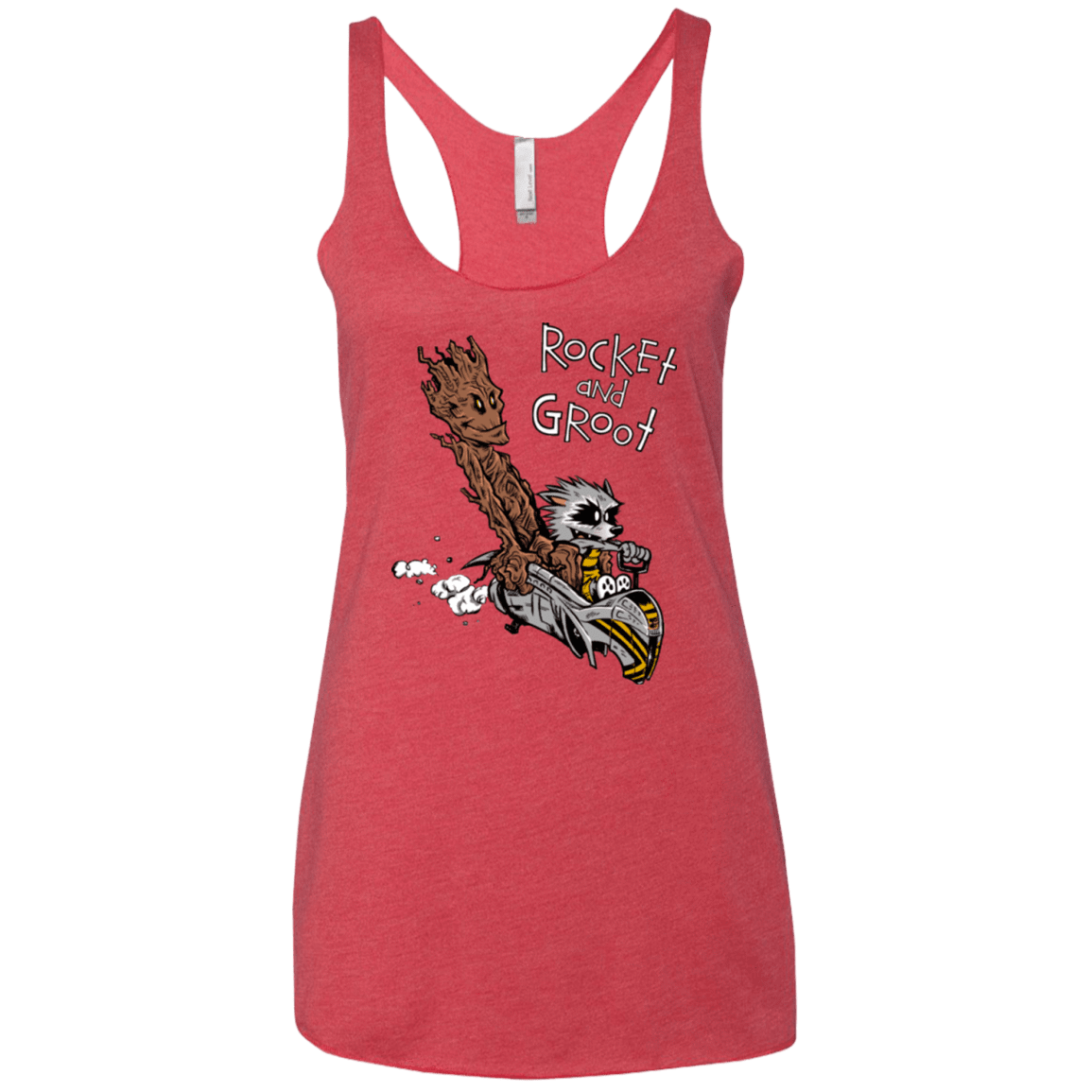 T-Shirts Vintage Red / X-Small Rocket and Groot Women's Triblend Racerback Tank