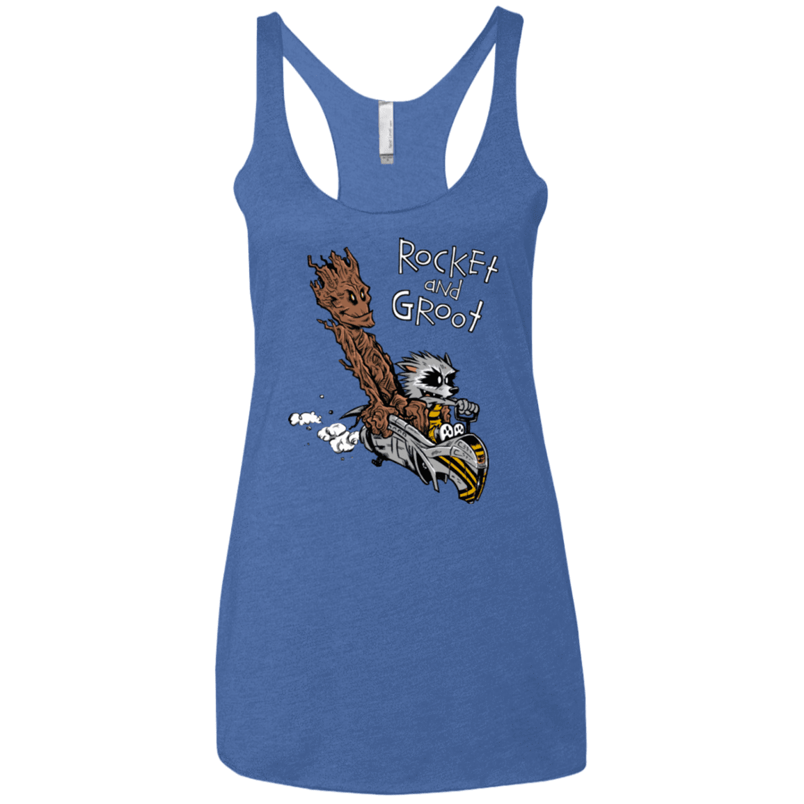 T-Shirts Vintage Royal / X-Small Rocket and Groot Women's Triblend Racerback Tank