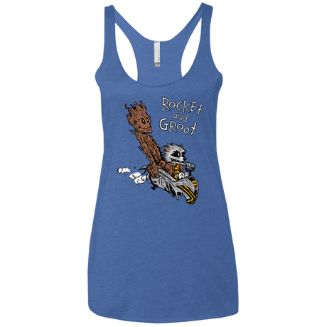 T-Shirts Vintage Royal / X-Small Rocket and Groot Women's Triblend Racerback Tank