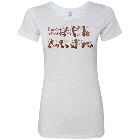 T-Shirts Heather White / Small Rocket and Groot Women's Triblend T-Shirt
